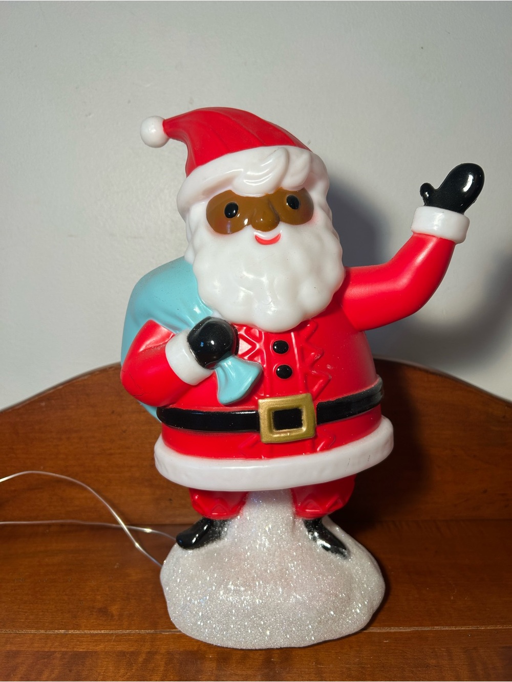 Black African American Santa Claus Blow Mold